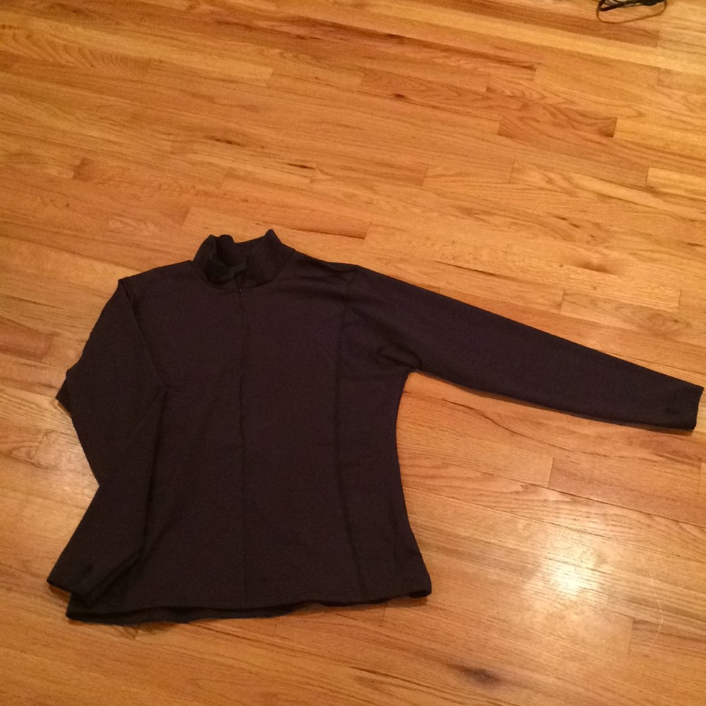 Dark purple running quarter zip with thumb holes